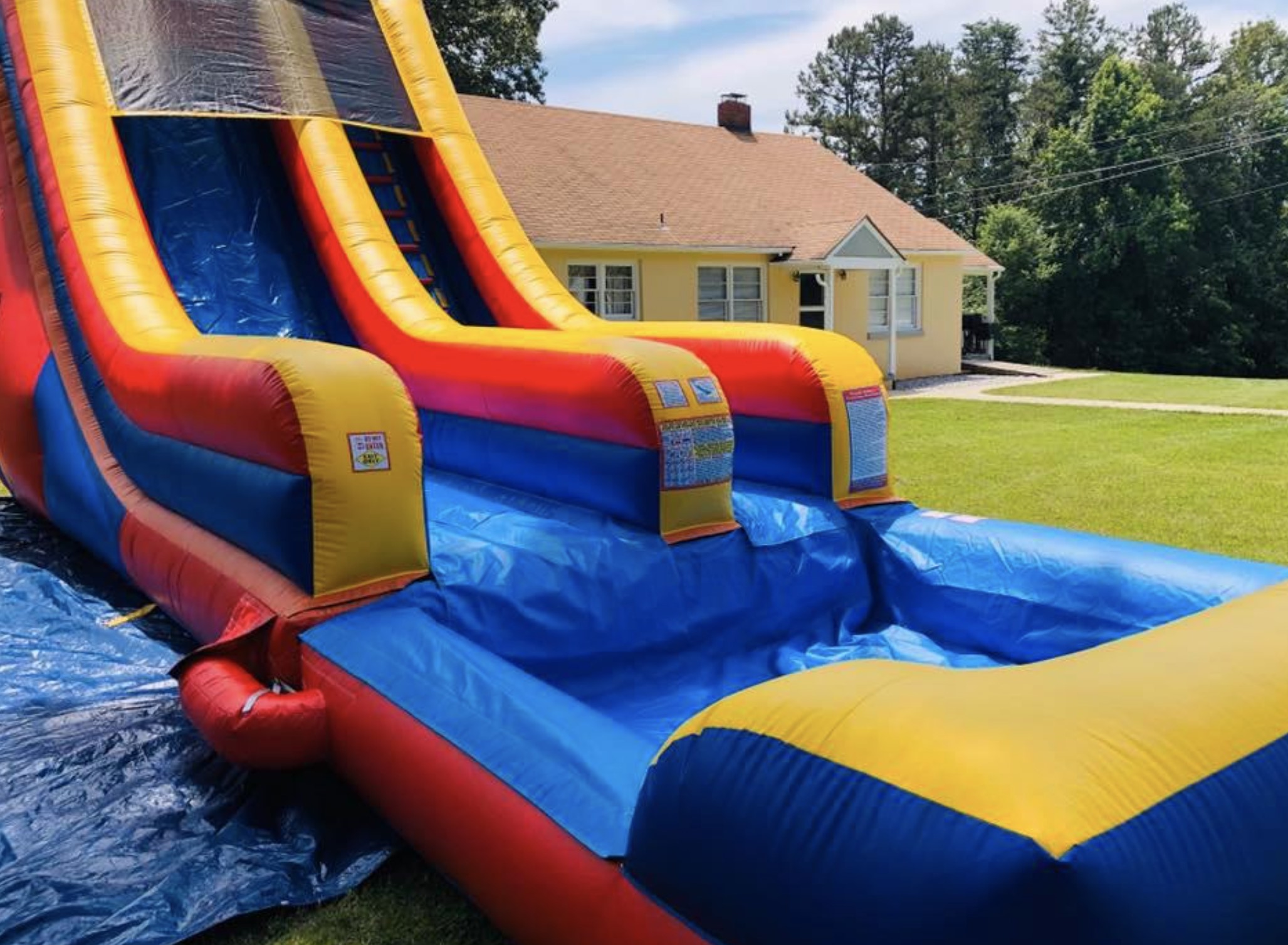 this image shows inflatable slides in Aurora, CO